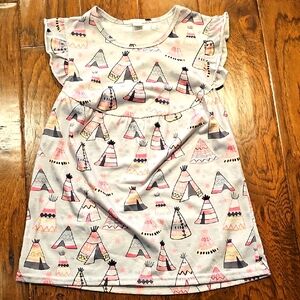 Girls Boutique Flutter Sleeve Dress Size XL 5/6